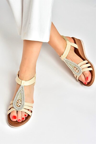 Fox Shoes Sandale de damă Bej Daily M258313709