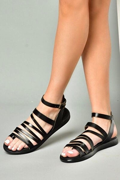 Fox Shoes S291016103 Black Genuine Leather Women's Sandals