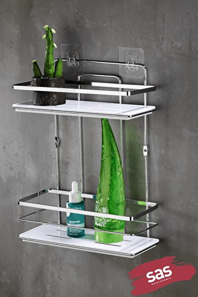 Sas Haus 2-рівнева клейка полиця для душової кабіни – регульована кришталева ...