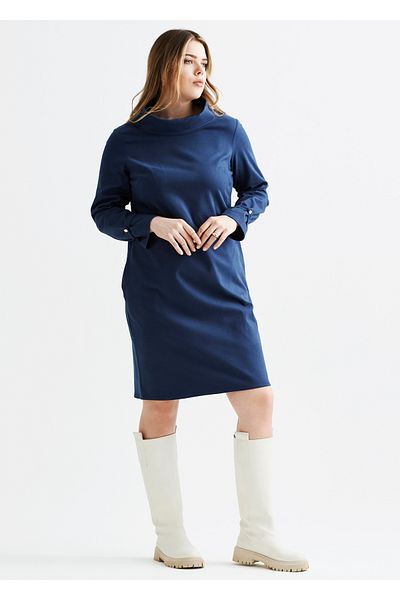 EVEN plus size فستان نسائي أزرق مقاس كبير