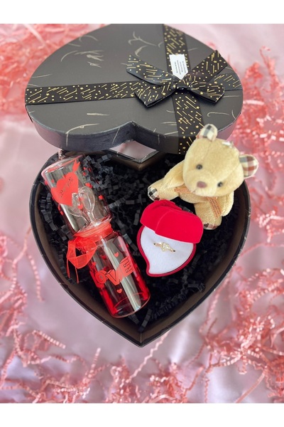 nilythings Ciddi İlişkim Var Yüzüklü (Kalp Taşlı Baget Yüzük) Sevgiliye Hediy...