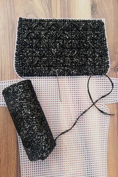 Nildenhobim Large Size Plastic Canvas for Knitted Bags - Width 23 cm - Length 43 cm ( White )