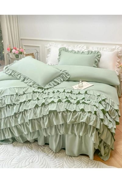 eyma home Fete de pernă 100% bumbac cu volane 2 buc (50×70cm)