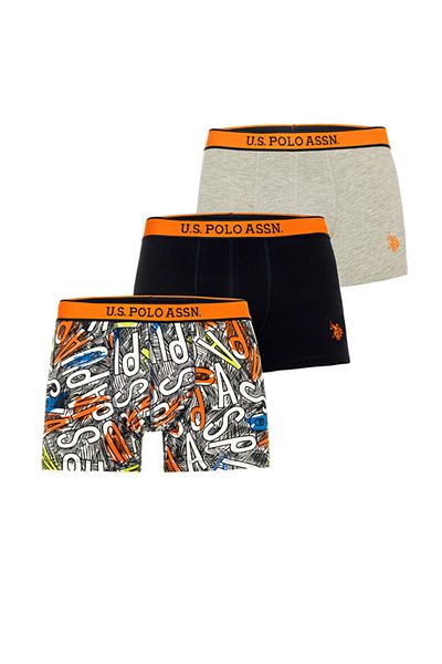 U.S. Polo Assn. Ανδρικό, Αδειοδοτημένο, USPA, Ειδικής Παραγωγής, Έγχρωμο, Σετ Boxer 3 τεμαχίων