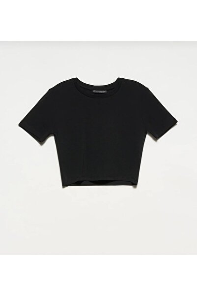 Dilvin 30124 Κοντό μπλουζάκι - Μαύρο