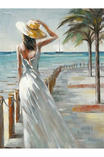 MARCEL SANAT Woman on the Beach Pixart Art Diamond Mosaic Painting Diamond Turkey 41*53