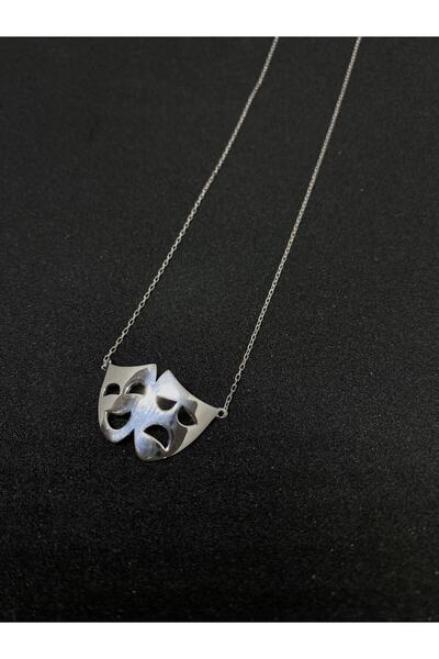 Tiyatro Ağlayan Gülen Surat Gümüş Kolye (B&S JEWELLERY)