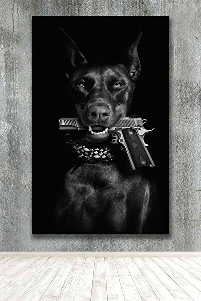 PrintiesPlus Gangsta Dog Dekoratif Kanvas Tablo