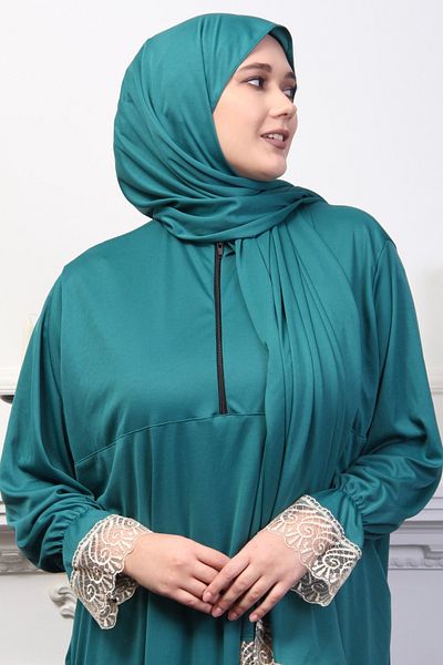 Kutay Collection Stylish Solid Color Women's Prayer Dress with Headscarf