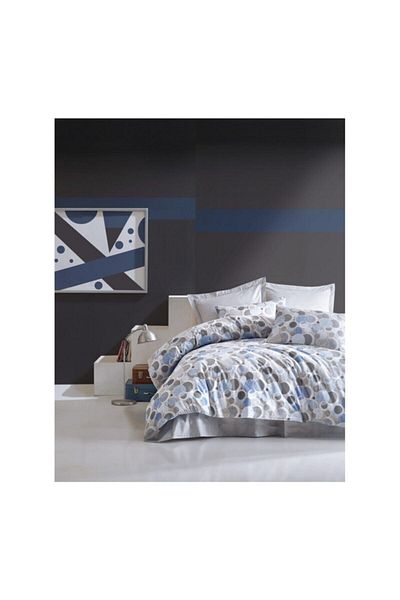 Cotton Box Poly - Set cuvertură dublă Blue Minimal
