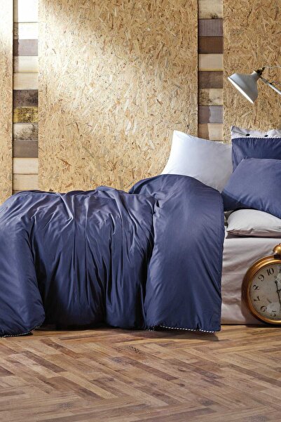 Cotton Box Plain Ranforce Çift Kişilik Nevresim Takimi Lacivert