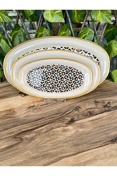 GÜRCÜGLASS Leopard Pattern Boat Plate