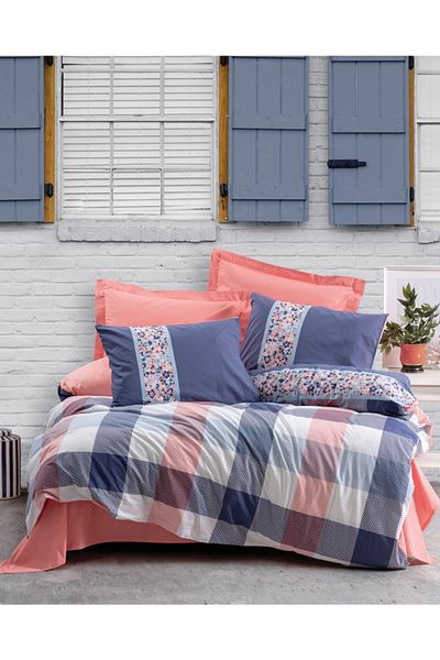 Cotton Box Alaçatı Double Duvet Cover Set Cielo Mercan