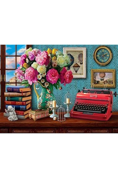 MARCEL SANAT Vintage Typewriter Diamond Mosaic Painting 66X51Cm
