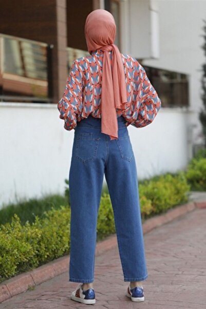 Neways Mom Jeans Pants-Dark Blue