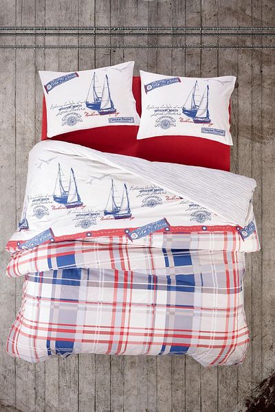 Cotton Box Maritime Ranforce Double Duvet Cover Set Alesta