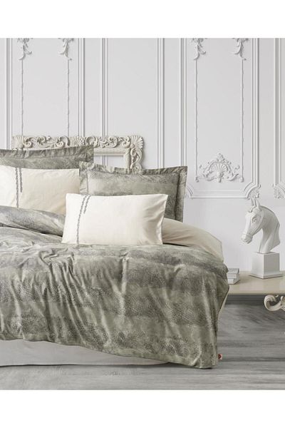 Cotton Box Double Elite Satin Duvet Cover Set Sandero Khaki