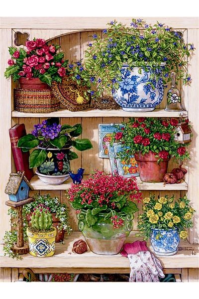 Marcel Kristal Tablo 38x50cm Colorful My Little Garden Diamond Mosaic Painting
