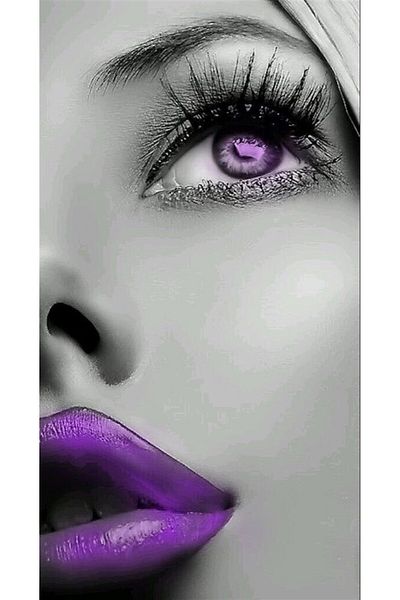 MARCEL SANAT Woman with Purple Lipstick Marcel Art Diamond Mosaic Painting 23x43cm