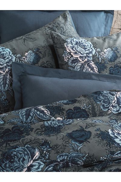 Cotton Box Set Pilomă Dublu Satin Liza Petrol