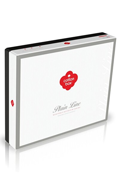 Cotton Box Plain Double Duvet Cover Set Bitter Tile-black