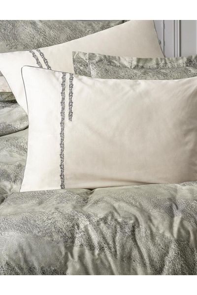Cotton Box Double Elite Satin Duvet Cover Set Sandero Khaki