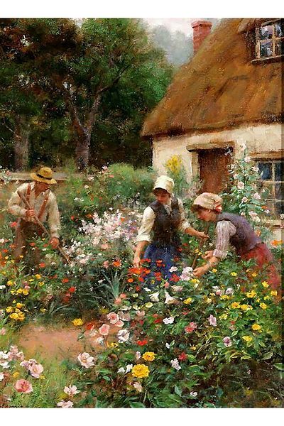 MARCEL SANAT Vintage Flowers in the Garden Diamond Mosaic Painting 46X64 cm