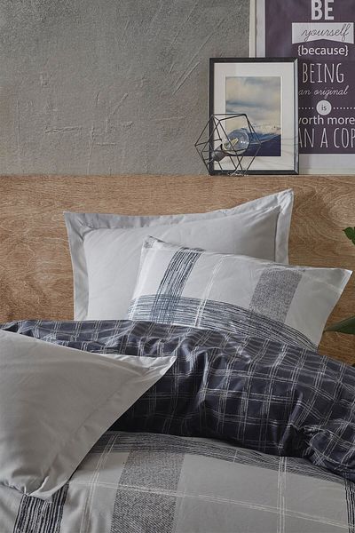 Cotton Box Double Duvet Cover Set Miranda Gray