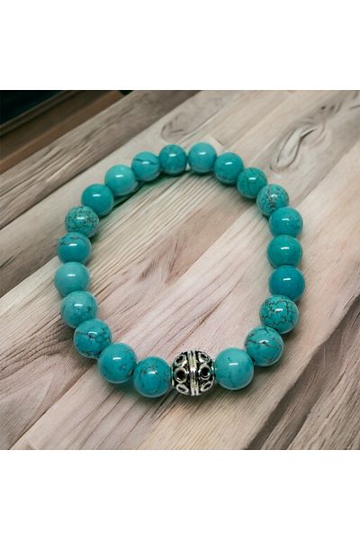 eHediyecim Scorpio Instinct and Intuition Stone - Turquoise (FIRUZE) Natural Stone Bracelets