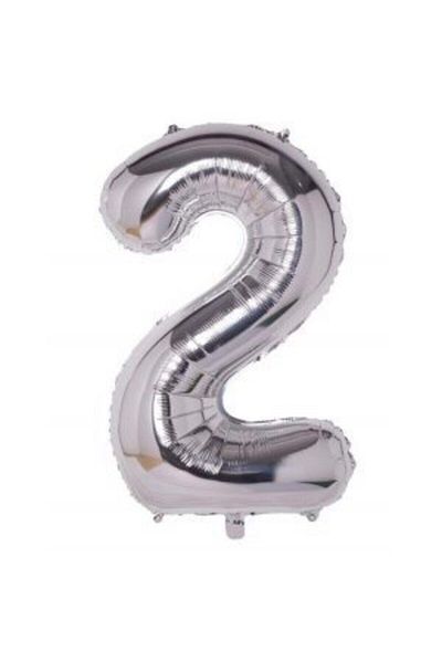 Deniz Party Store 40" Inch 100 cm (2) Number Foil Balloon Silver Gray
