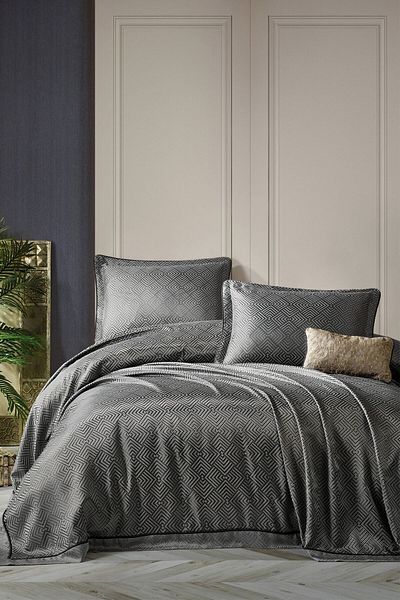 Cotton Box Smart Double Bedspread Esta Anthracite