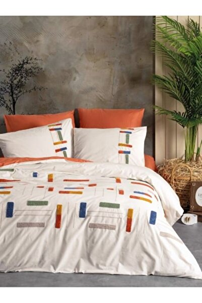 Cotton Box Puff Nakışlı Çift Kişilik Nevresim Takımı Katy Tarçın