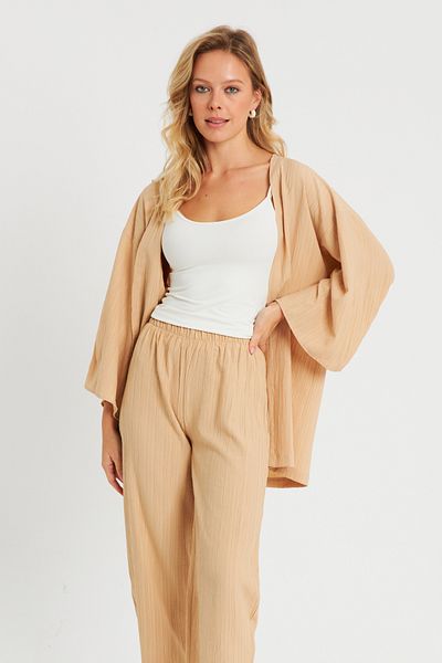 Cool & Sexy Gewickeltes Kimono-Set für Damen, Kamel, Q983