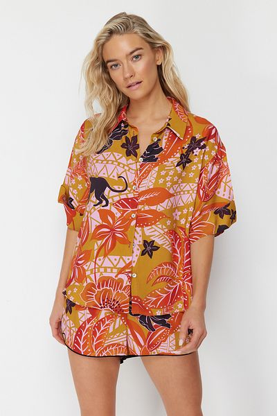 Trendyol Collection Tropical Woven Shirt and Shorts Beach Set - Tbess21Au0078