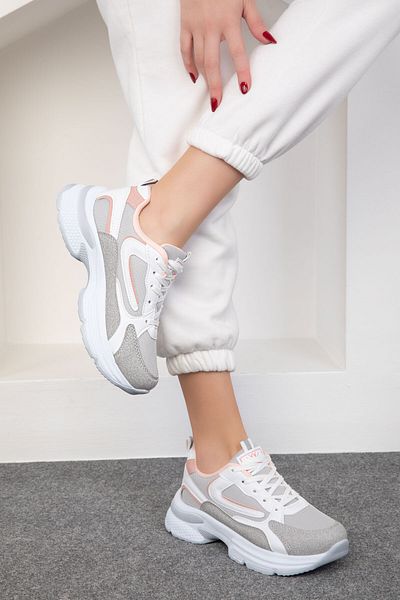 SOHO Eis-Pulver-Weiße Damen Sneakers 18802