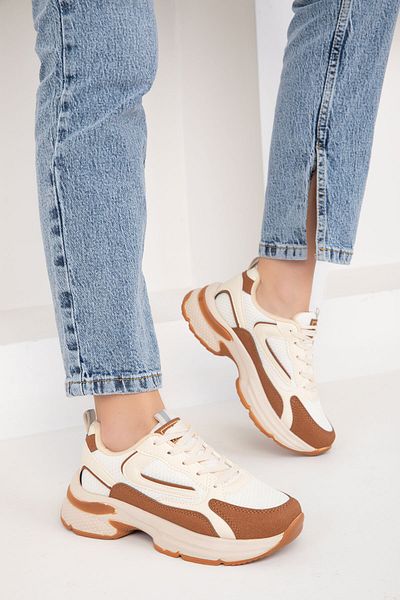 SOHO Beige-Hellbraune Damen-Sneakers 18802