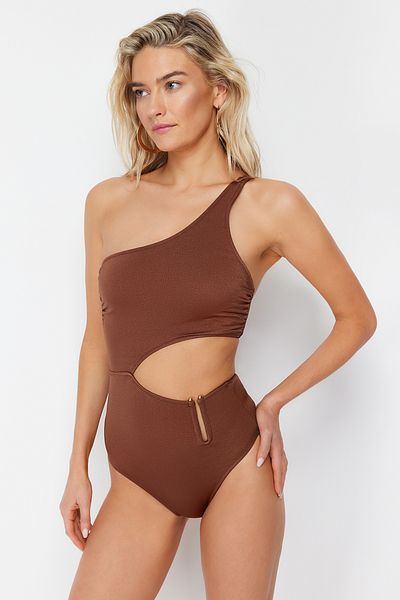Trendyol Collection Braunes Single-Shoulder-Accessoire, regulärer Mayokini TBESS24MY00004