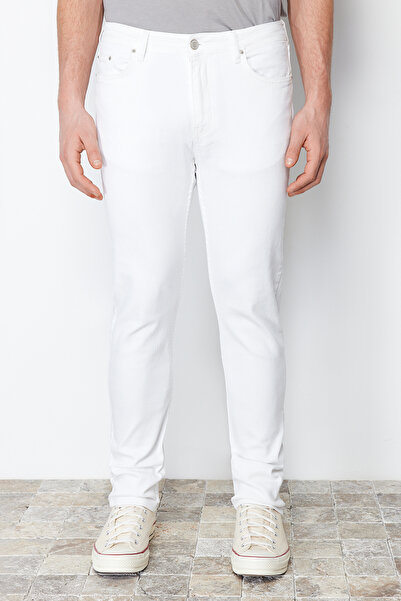 Trendyol Collection White Slim Fit Stretch Fabric Slim Fit Jeans Jeans Pants Tmnss24Je00011