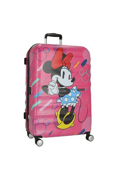American Tourister حقيبة سفر ديزني ويف بريكر ذات العجلات الصلبة مقاس كبير 77 سم ميني فيوتشر بوب