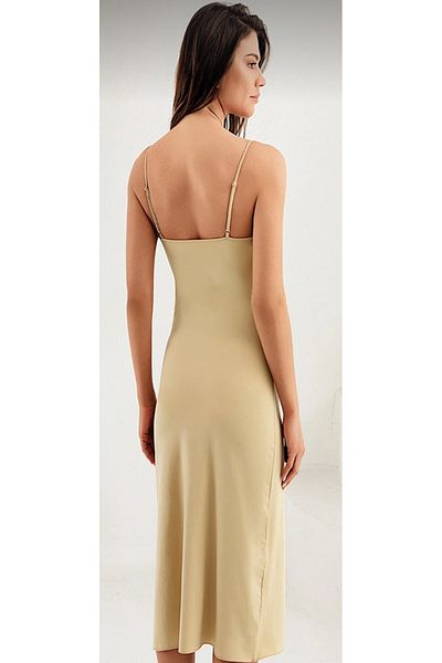 Şahinler Women's Lycra Long Underskirt with Rope Strap Beige Color Quality Product Muslim, Under Dress, Dress Lining