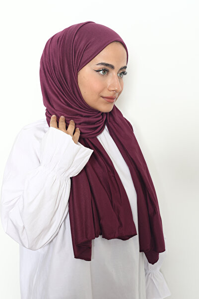 Mizge Scarf Penye Şal Mürdüm
