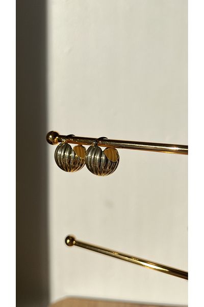 Ebru Atelier STAINLESS UNTARNED STEEL BASKET EARRINGS