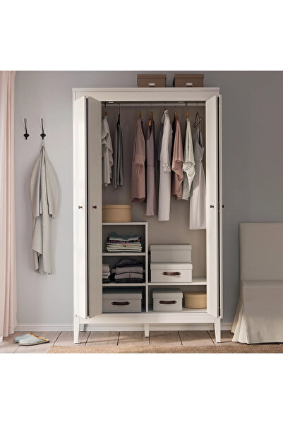 IKEA AKDENİZ IDANÄS beyaz 121x211 cm MODERN İŞLEVSEL KANTLANIR KAPAKLI GARDIROP