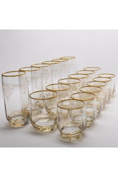 sudeka 18 Piece Water Cup Set (STAR-LUSTERED-DECORATED)