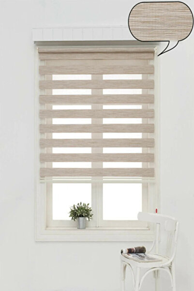 Givayo Mobilya SÜTLÜ KAHVE BAMBU STOR ZEBRA PERDE