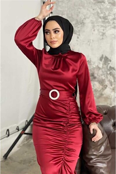 moda zeynaa Fish model satin evening dress