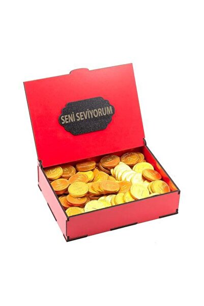 Nostaljik Lezzetler Sevdiklerinize Özel Kırmızı Ahşap Hediye Kutusunda Para Ç...