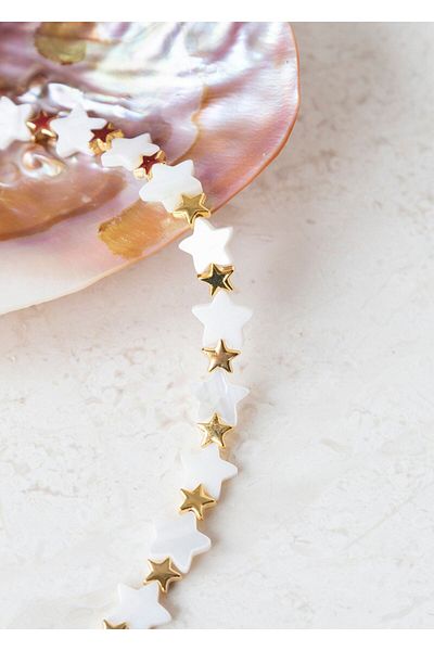 CHARMLUCKY Star Pearl Stone Necklace