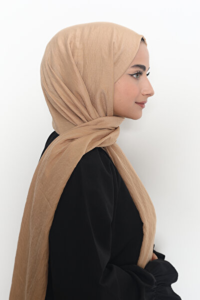 Mizge Scarf Pamuk Kraş Şal Camel