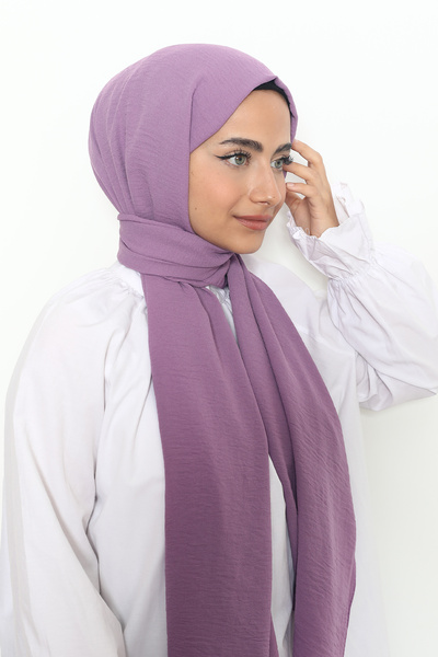 Mizge Scarf Pamuk Aerobin Şal Mor